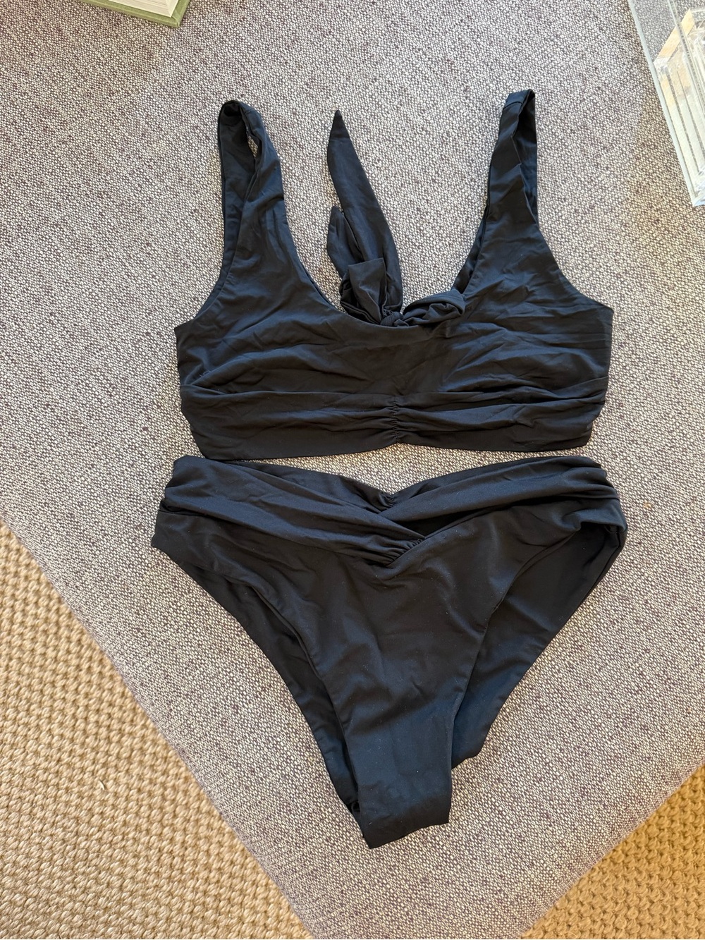 Riot Swim Black Twist-Front Bikini Set